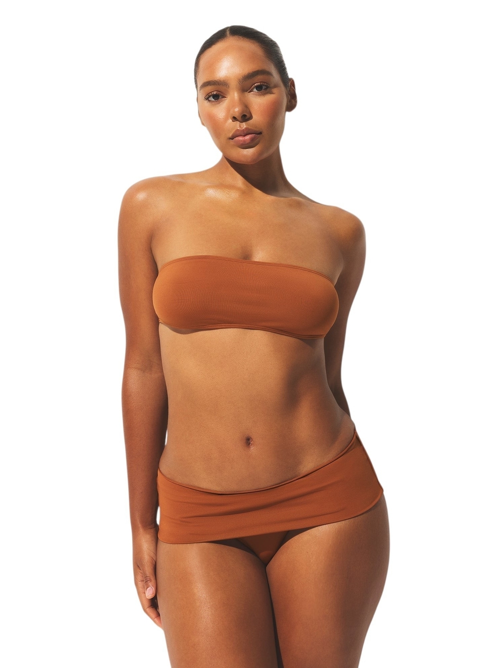 NWT SKIMS Classic Swim Bandeau Bikini Top Strapless Bronze XS